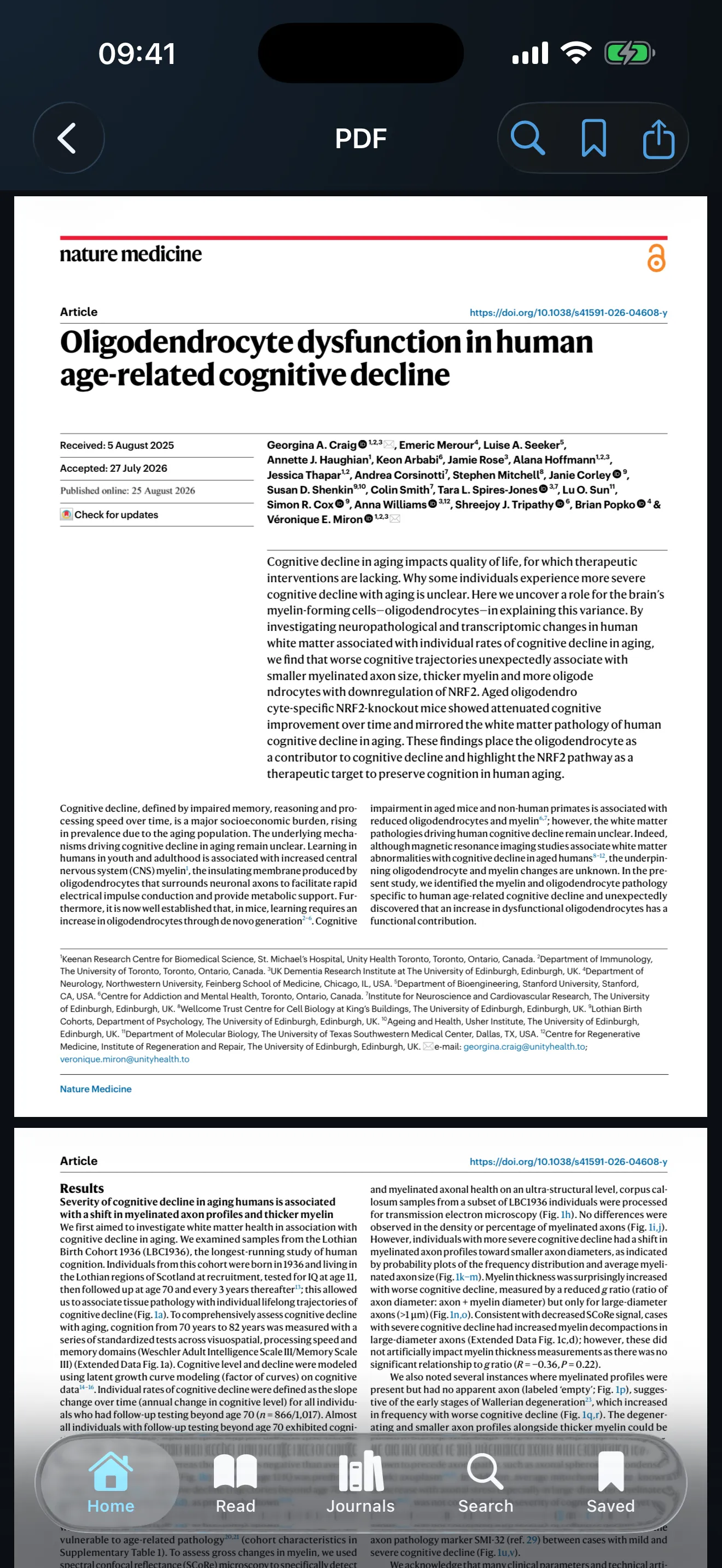 MediPub PDF reader screen: Built in, works offline